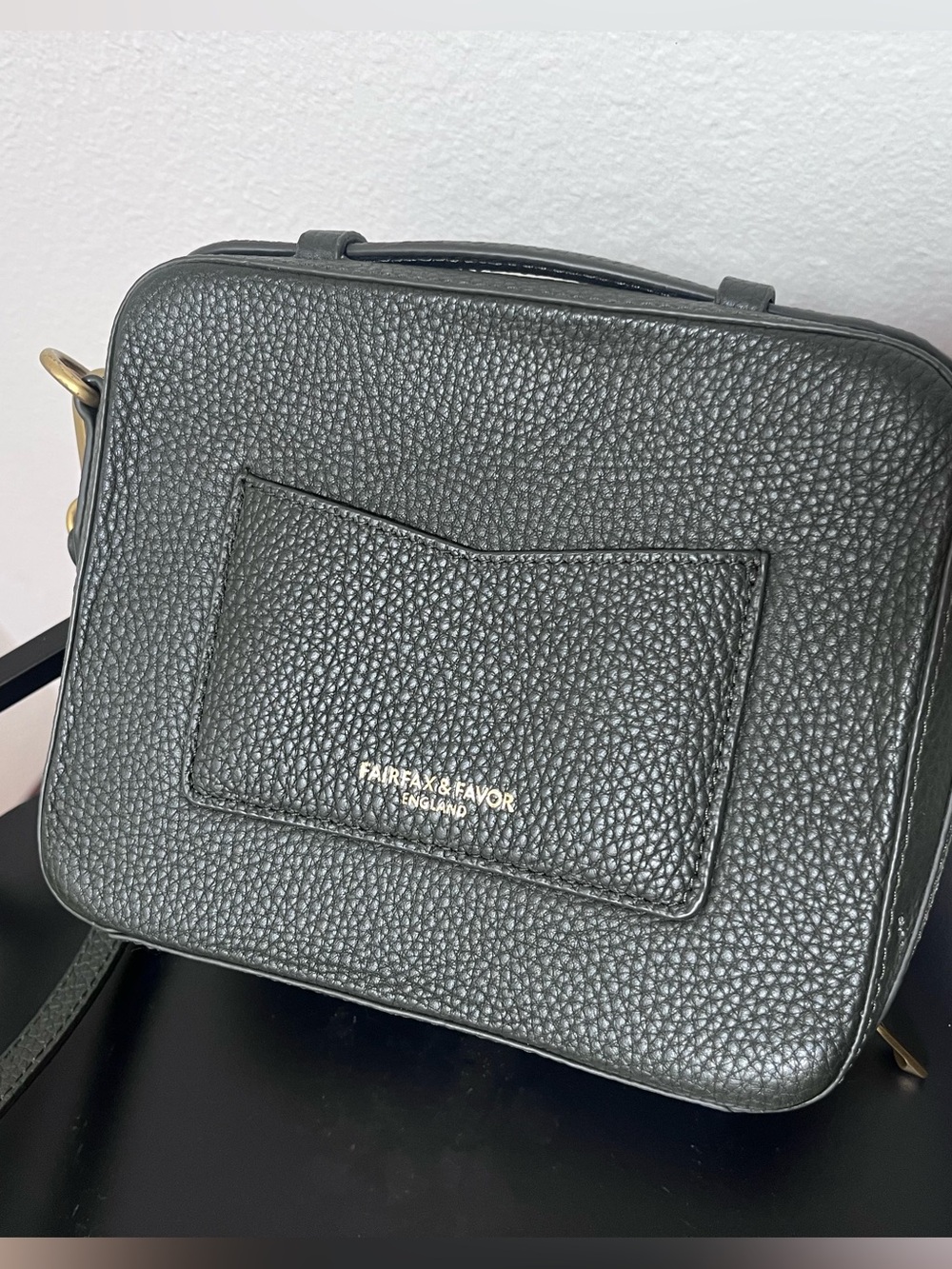 Fairfax & Favor Leather Crossbody Bag -Moss Green